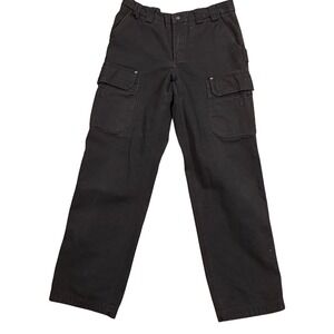 Duluth Trading Co Fire Hose Cargo Pants Mens 35x34 Black Cotton Canvas Workwear
